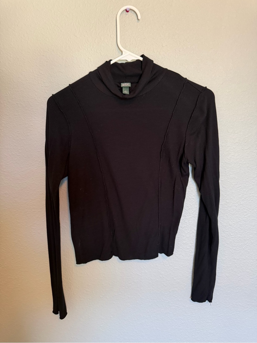 wild fable Long Sleeve Ribbed Turtleneck Top - Black